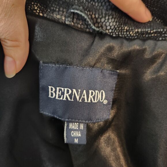 BERNARDO Y2K Vintage Womens Medium Snake Print Suede Leather Zip Front Jacket - Picture 8 of 9